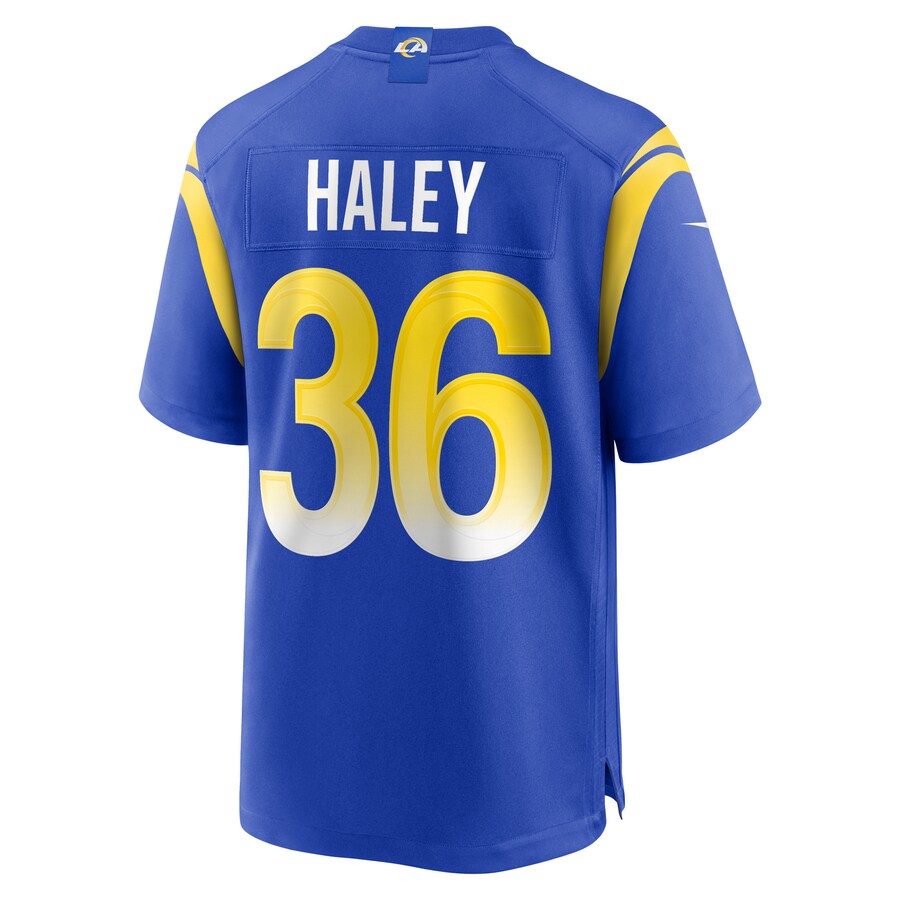 LA.Rams #36 Grant Haley Royal Game Player Jersey Stitched American Football Jerseys - Main View