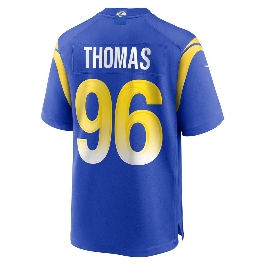 LA.Rams #96 Keir Thomas Royal Game Player Jersey Stitched American Football Jerseys - Main View