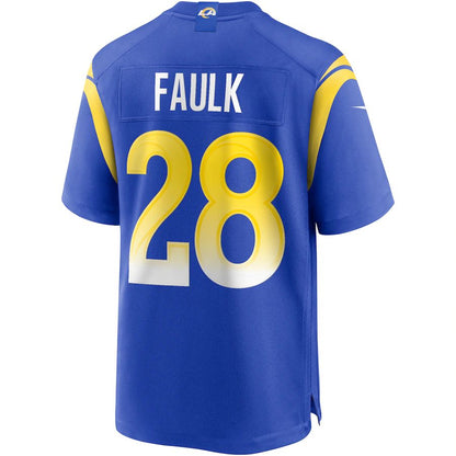 LA.Rams #28 Marshall Faulk Royal Game Retired Player Jersey Stitched American Football Jerseys - Main View