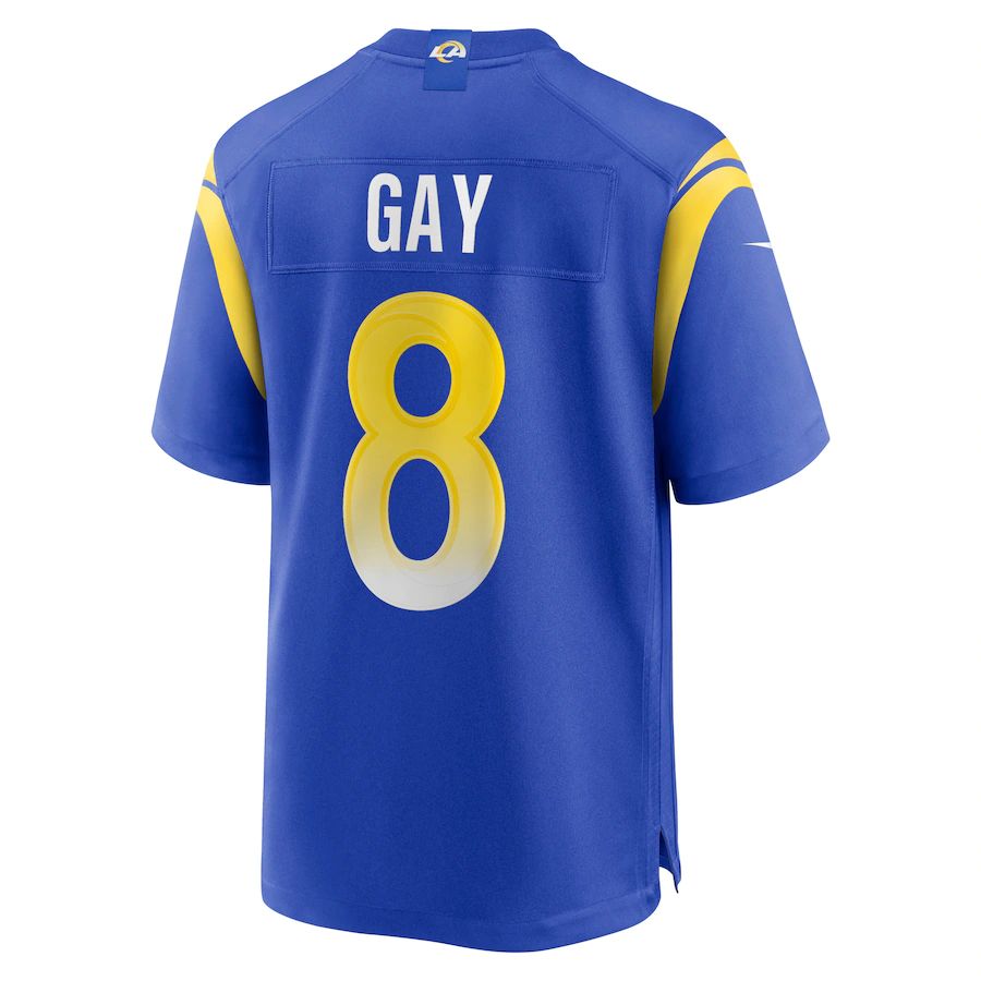 LA.Rams #8 Matt Gay Royal Game Jersey Stitched American Football Jerseys - Main View
