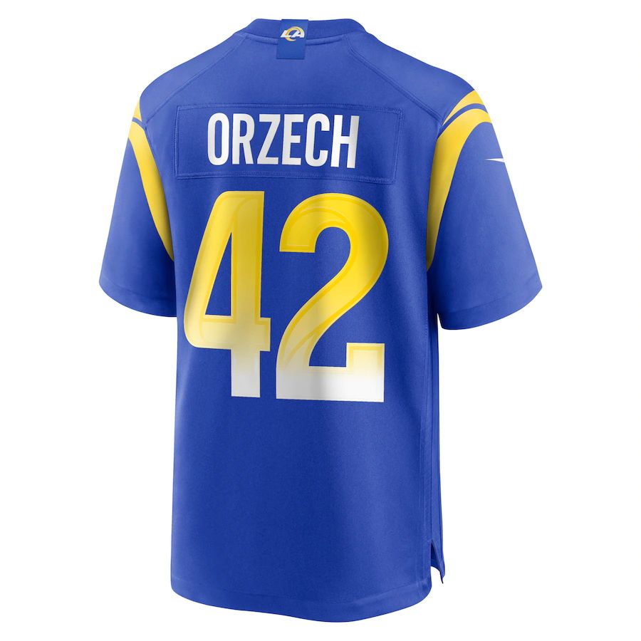 LA.Rams #42 Matthew Orzech Royal Game Jersey Stitched American Football Jerseys - Main View