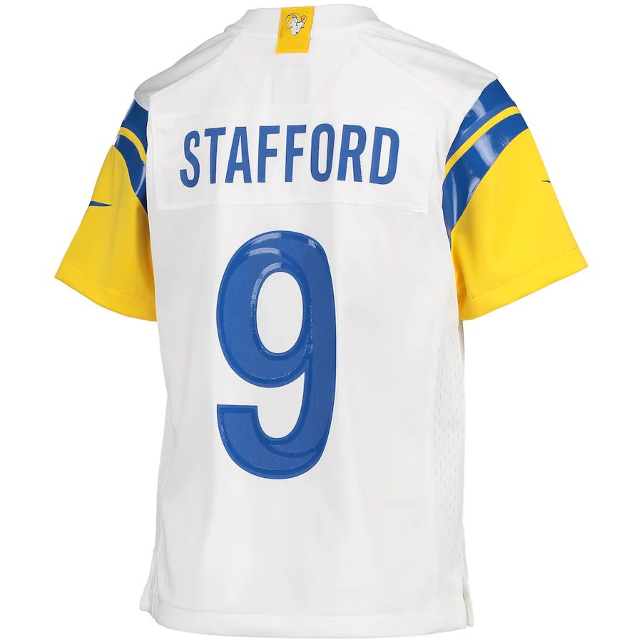 LA.Rams #9 Matthew Stafford White Game Jersey Stitched American Football Jerseys - Main View
