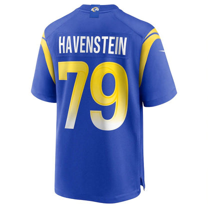 LA.Rams #79 Rob Havenstein Royal Game Jersey Stitched American Football Jerseys - Main View