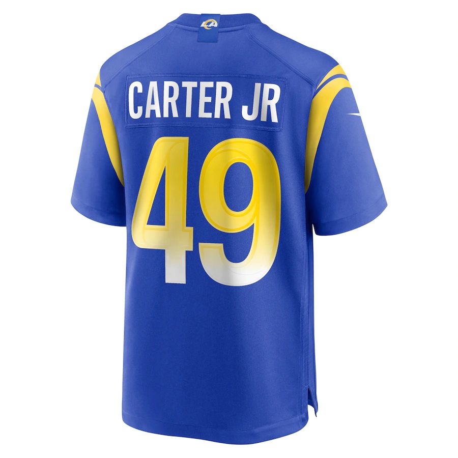 LA.Rams #49 Roger Carter Jr. Royal Game Player Jersey Stitched American Football Jerseys - Main View
