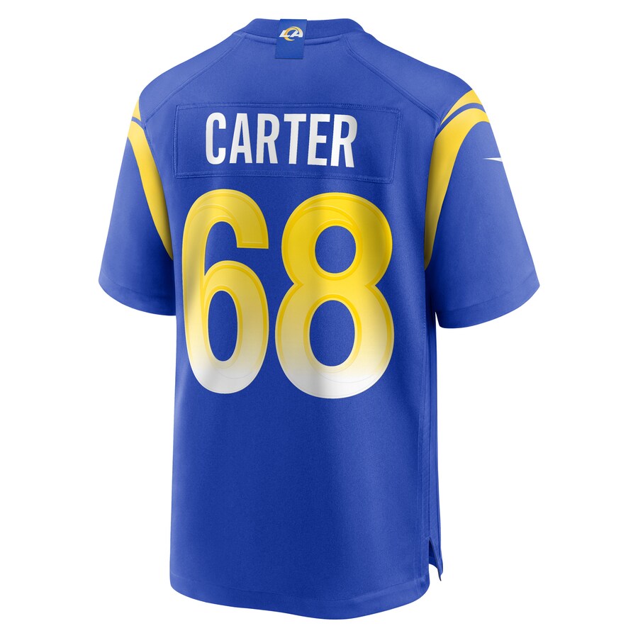 LA.Rams #68 T.J. Carter Royal Game Player Jersey Stitched American Football Jerseys - Main View