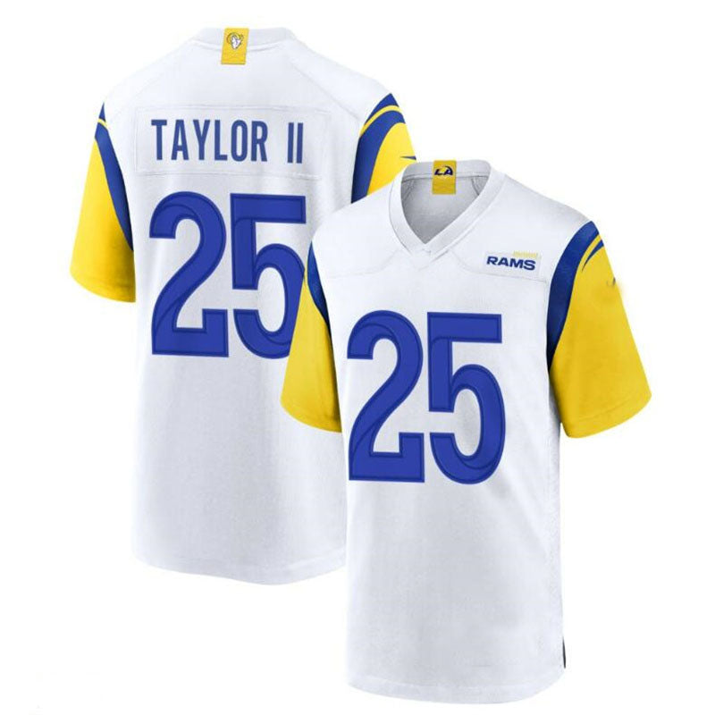 LA,Rams #25 Jason Taylor Alternate Jersey - White Stitched American Football Jersey - Main View