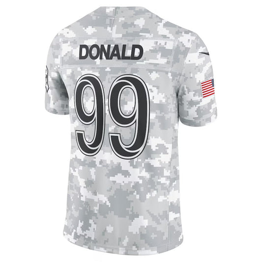 LA.Rams #99 Aaron Donald Arctic Camo 2024 Salute to Service Retired Player Limited Stitched American Football Jerseys - Main View