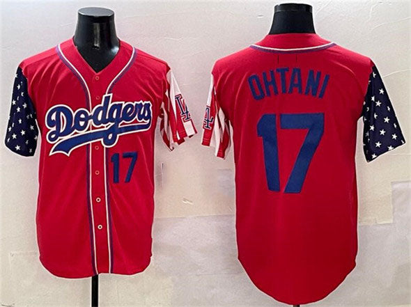 Los Angeles Dodgers #17 Shohei Ohtani Red Limited Stitched Baseball Jersey - Main View