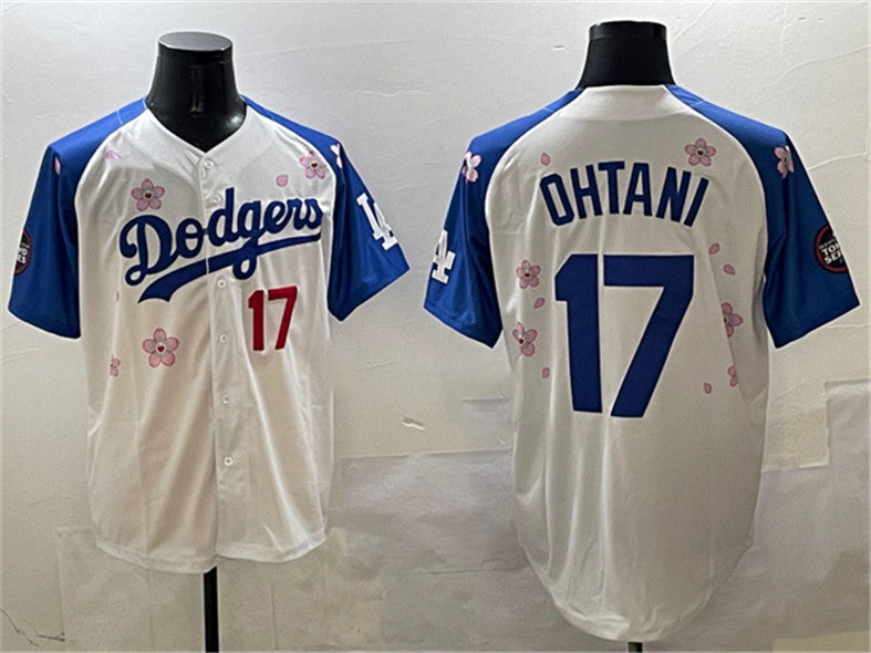 Los Angeles Dodgers #17 Shohei Ohtani White Royal 2025 Tokyo Series Limited Stitched Baseball Jersey - Main View