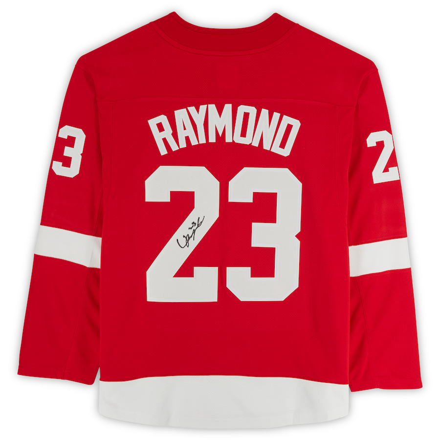 D.Red Wings #23 Lucas Raymond Fanatics Authentic Autographed Fanatics Breakaway Jersey Red Stitched American Hockey Jerseys - Main View