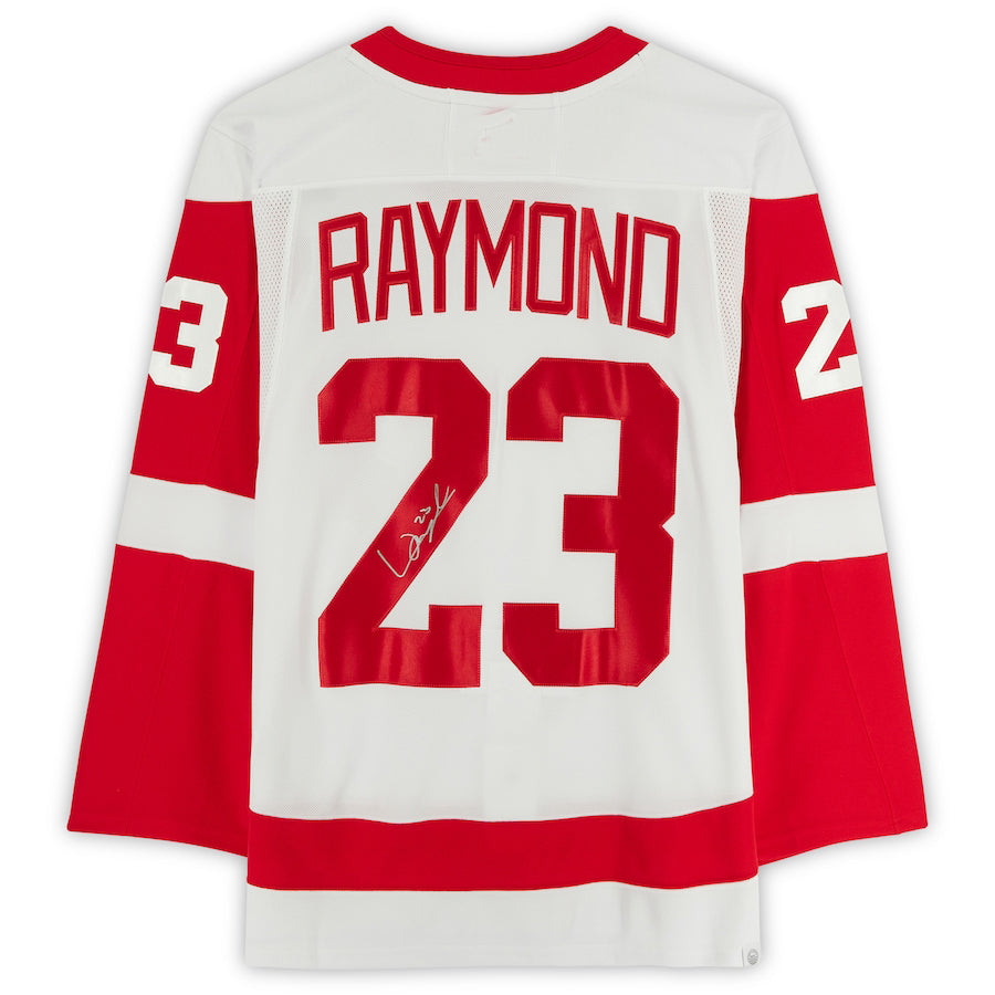 D.Red Wings #23 Lucas Raymond  Fanatics Authentic Autographed Jersey White Stitched American Hockey Jerseys - Main View