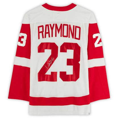 D.Red Wings #23 Lucas Raymond  Fanatics Authentic Autographed Jersey White Stitched American Hockey Jerseys - Main View