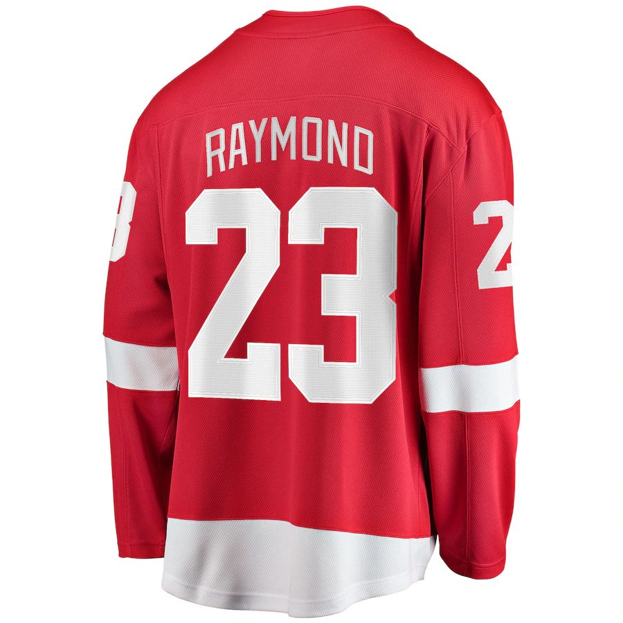 D.Red Wings #23 Lucas Raymond Fanatics Branded Home Breakaway Player Jersey  Red Stitched American Hockey Jerseys - Main View