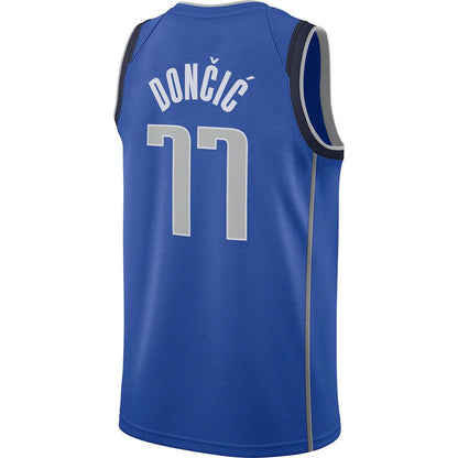 D.Mavericks #77 Luka Doncic 2020-21 Swingman Jersey Blue Icon Edition Stitched American Basketball Jersey - Main View