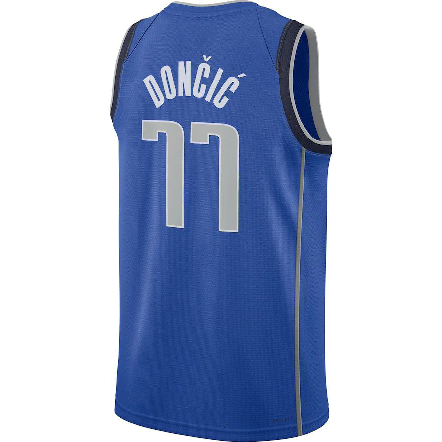 D.Mavericks #77 Luka Doncic 2021-22 Diamond Swingman Jersey  Blue Icon Edition Stitched American Basketball Jersey - Main View