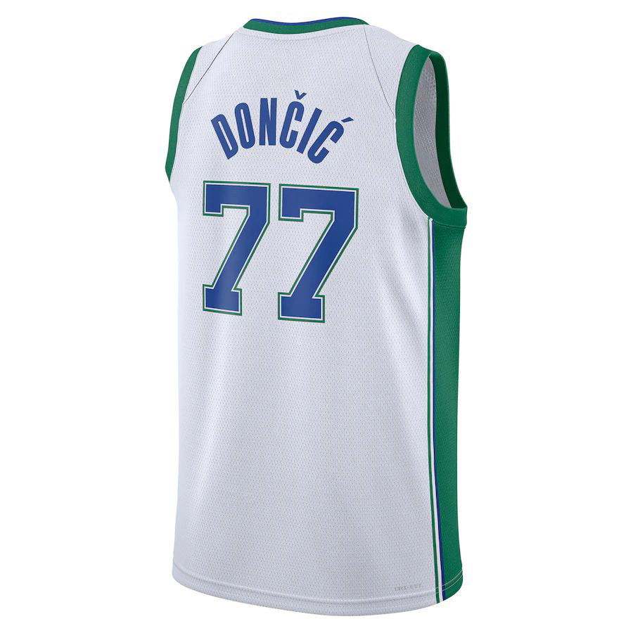 D.Mavericks #77 Luka Doncic 2021-22 Swingman Jersey City Edition White Stitched American Basketball Jersey - Main View