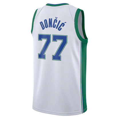 D.Mavericks #77 Luka Doncic 2021-22 Swingman Jersey City Edition White Stitched American Basketball Jersey - Main View