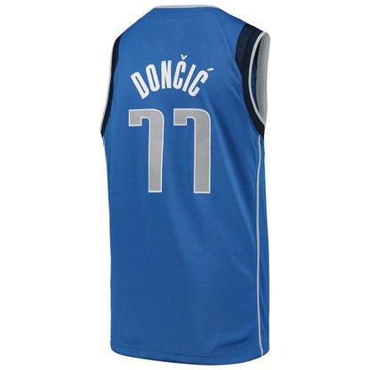 D.Mavericks #77 Luka Doncic Swingman Jersey City Edition Blue Stitched American Basketball Jersey - Main View