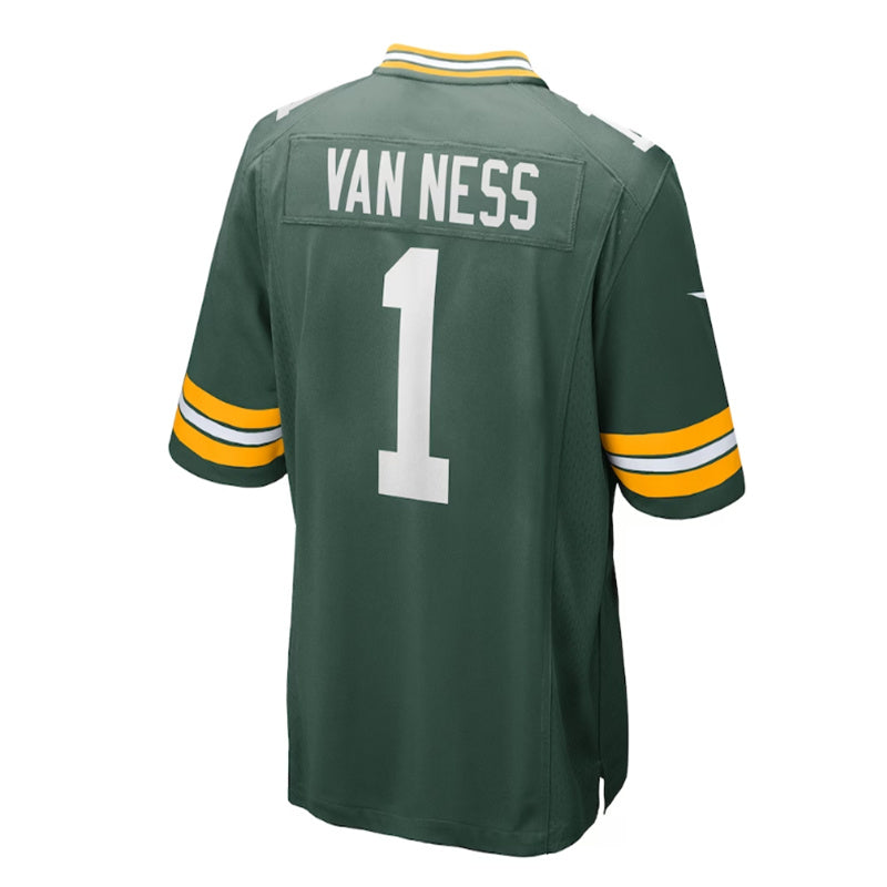 GB.Packers #1 Lukas Van Ness 2023 Draft First Round Pick Game Jersey - Green Stitched American Football Jerseys - Main View