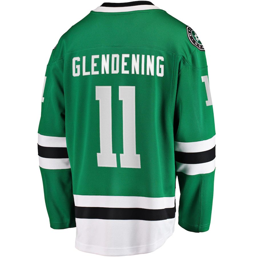 D.Stars #11 Luke Glendening Fanatics Branded Home Breakaway Player Jersey Kelly Green Stitched American Hockey Jerseys - Main View