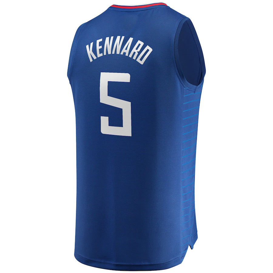 LA.Clippers #5 Luke Kennard Fanatics Branded 202-22 Fast Break Replica Jersey Icon Edition Royal Stitched American Basketball Jersey - Main View