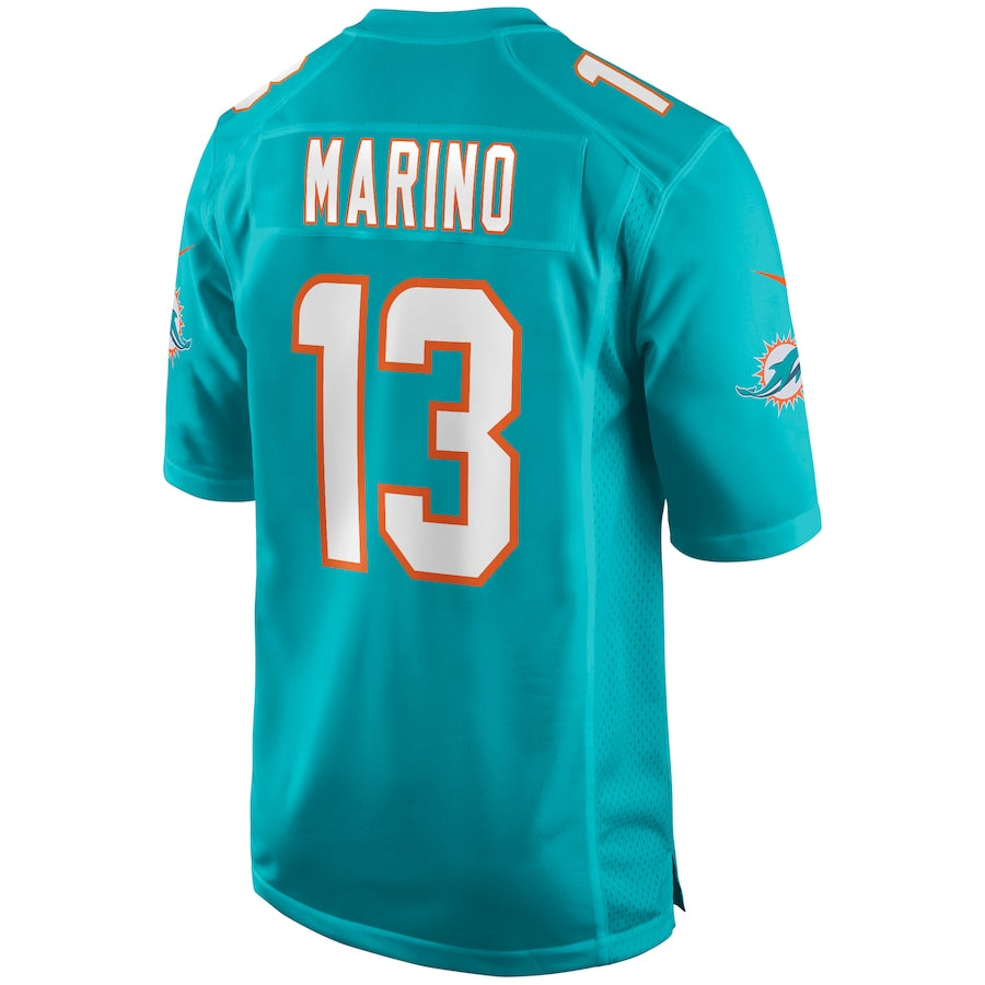 M.Dolphins #13 Dan Marino Aqua Game Retired Player Jersey Stitched American Football Jerseys - Main View