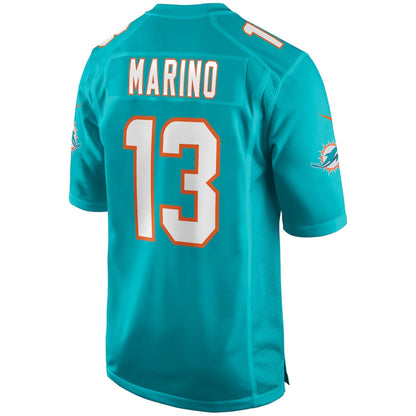 M.Dolphins #13 Dan Marino Aqua Game Retired Player Jersey Stitched American Football Jerseys - Main View