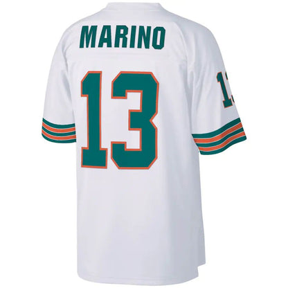 M.Dolphins #13 Dan Marino Mitchell & Ness White 1984 Legacy Replica Jersey Stitched American Football Jerseys - Main View