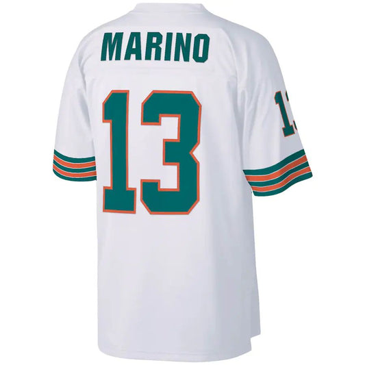 M.Dolphins #13 Dan Marino Mitchell & Ness White 1984 Legacy Replica Jersey Stitched American Football Jerseys - Main View