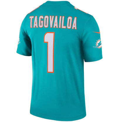 M.Dolphins #1 Tua Tagovailoa Aqua Legend Jersey Stitched American Football Jerseys - Main View