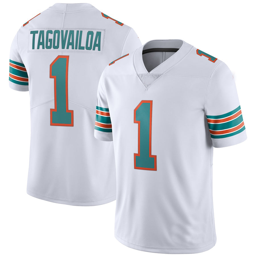 M.Dolphins #1 Tua Tagovailoa White 2nd Alternate Vapor Limited Jersey Stitched American Football Jerseys - Main View