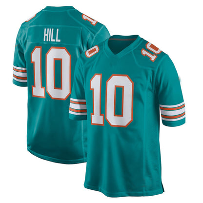 M.Dolphins #10 Tyreek Hill  Aqua Alternate Game Jersey Stitched American Football Jerseys - Main View