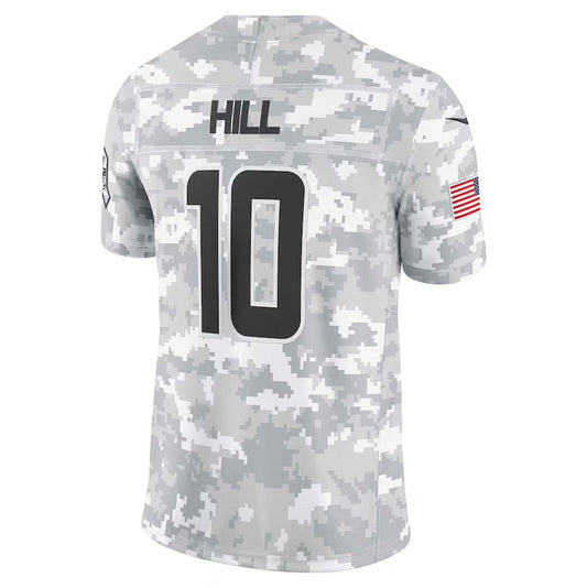 M.Dolphins #10 Tyreek Hill Arctic Camo 2024 Salute to Service Limited Stitched American Football Jerseys - Main View
