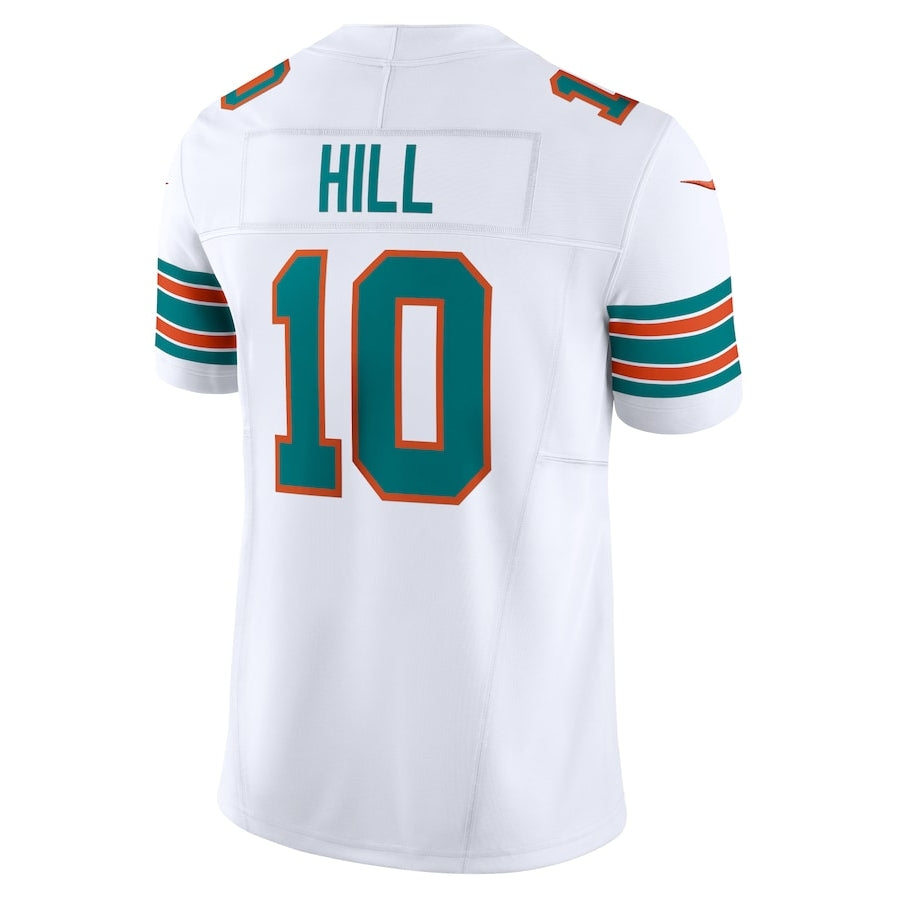 M.Dolphins #10 Tyreek Hill White Vapor F.U.S.E. Limited Stitched American Football Jerseys - Main View