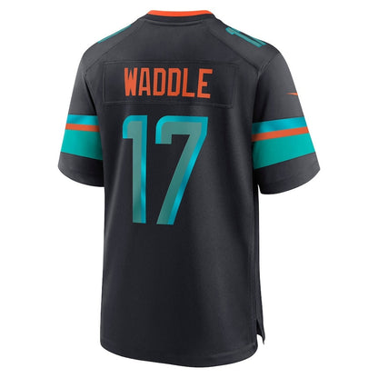 M.Dolphins #17 Jaylen Waddle 2025 Rivalries Collection Game Jersey - Pitch Blue Stitched American Football Jerseys - Main View