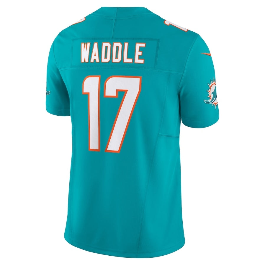 M.Dolphins #17 Jaylen Waddle Aqua Vapor F.U.S.E. Limited Stitched American Football Jerseys - Main View