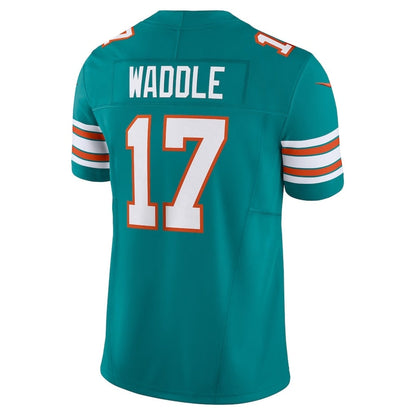 M.Dolphins #17 Jaylen Waddle Aqua Vapor F.U.S.E. Limited Stitched American Football Jerseys - Main View