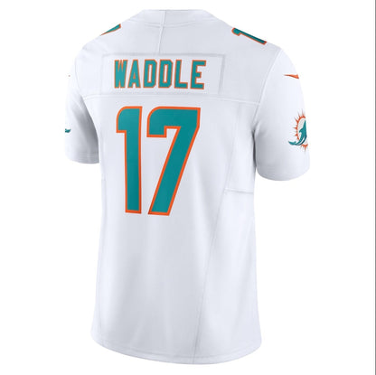M.Dolphins #17 Jaylen Waddle White Vapor F.U.S.E. Limited Stitched American Football Jerseys - Main View