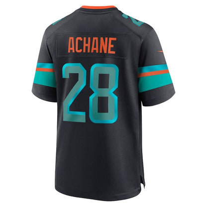 M.Dolphins #28 De'Von Achane 2025 Rivalries Collection Game Jersey - Pitch Blue Stitched American Football Jerseys