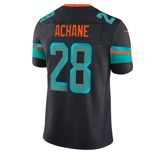 M.Dolphins #28 De’Von Achane 2025 Rivalries Collection Limited Jersey - Pitch Blue Stitched American Football Jerseys - Main View