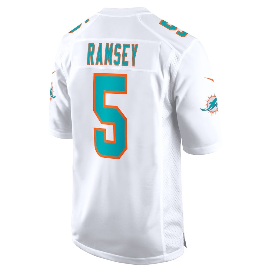 M.Dolphins #5 Jalen Ramsey White Away Game Stitched American Football Jerseys - Main View