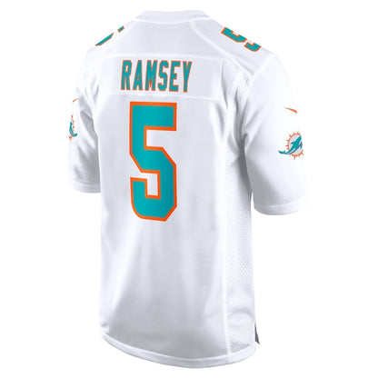 M.Dolphins #5 Jalen Ramsey White Away Game Stitched American Football Jerseys - Main View