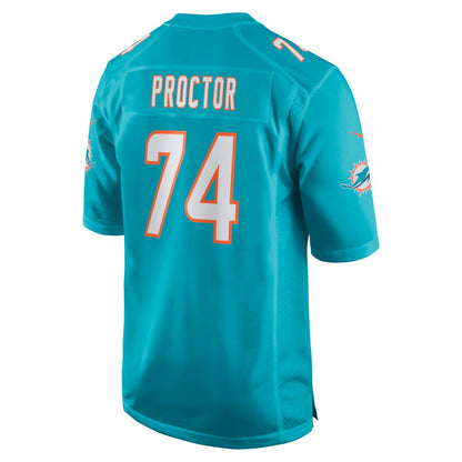 M.Dolphins #74 Kayden Proctor Aqua 2026 Draft First Round Pick No. 12 Team Game Stitched American Football Jerseys - Main View