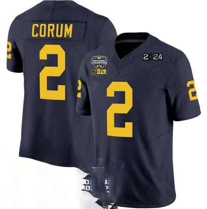 M.Wolverines #2 Blake Corum 2024 F.U.S.E. Navy National Championship Stitched Jersey College Jerseys - Main View