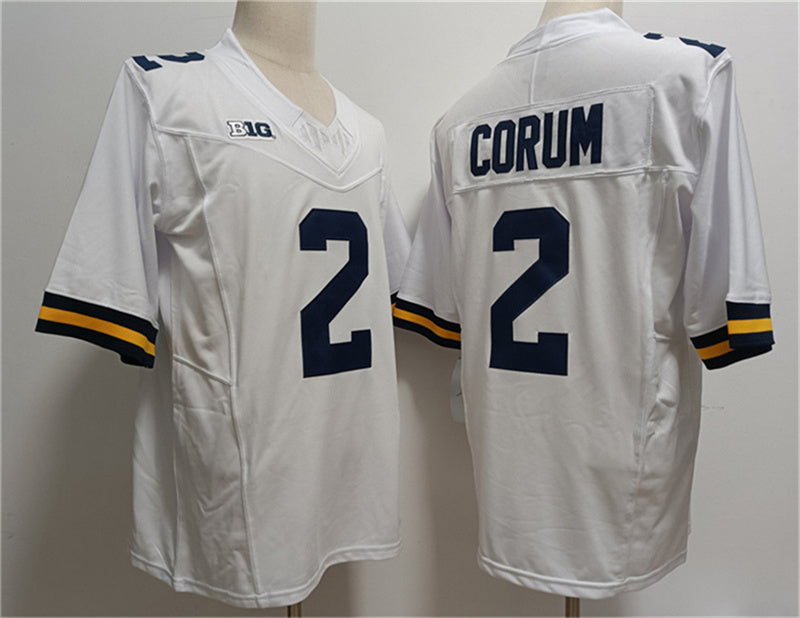 M.Wolverines #2 CORUM White 2023 F.U.S.E. Stitched Jersey College  Jerseys - Main View