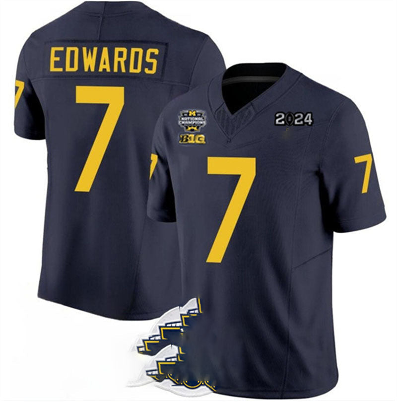 M.Wolverines #7 Donovan Edwards 2024 F.U.S.E. Navy National Championship Stitched Jersey College Jerseys - Main View