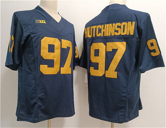 M.Wolverines #97 Aidan Hutchinson 2023 F.U.S.E. Navy Stitched Jersey College Jerseys - Main View