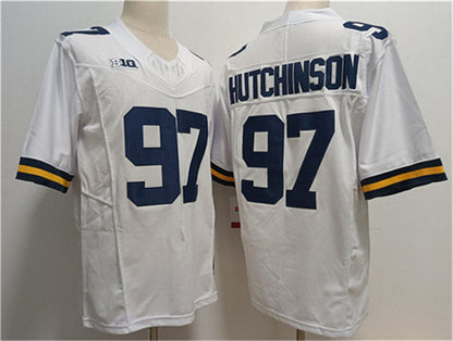 M.Wolverines #97 Aidan Hutchinson White 2023 F.U.S.E. Stitched Jersey College Jerseys - Main View