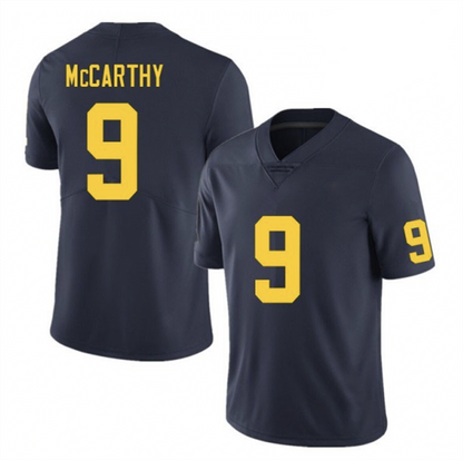 M.Wolverines #9 J.J. McCarthy Navy Blue Stitched Jersey College Jerseys - Main View