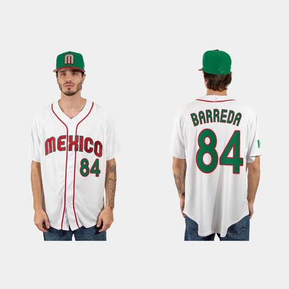 #84 MANNY BARREDA MEXICO BASEBALL 2023 WORLD BASEBALL CLASSIC JERSEY ¨C WHITE Stitches Baseball Jerseys - Main View